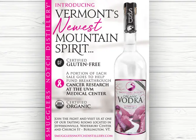 Print Advertising for Smugglers' Notch Distillery