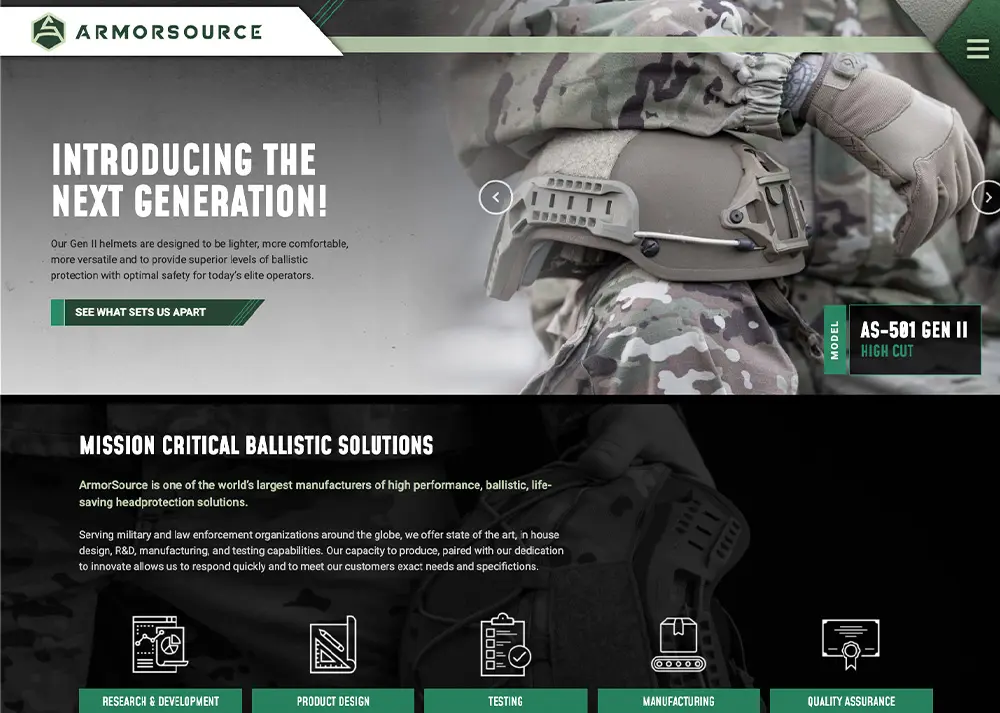 Website for ArmorSource