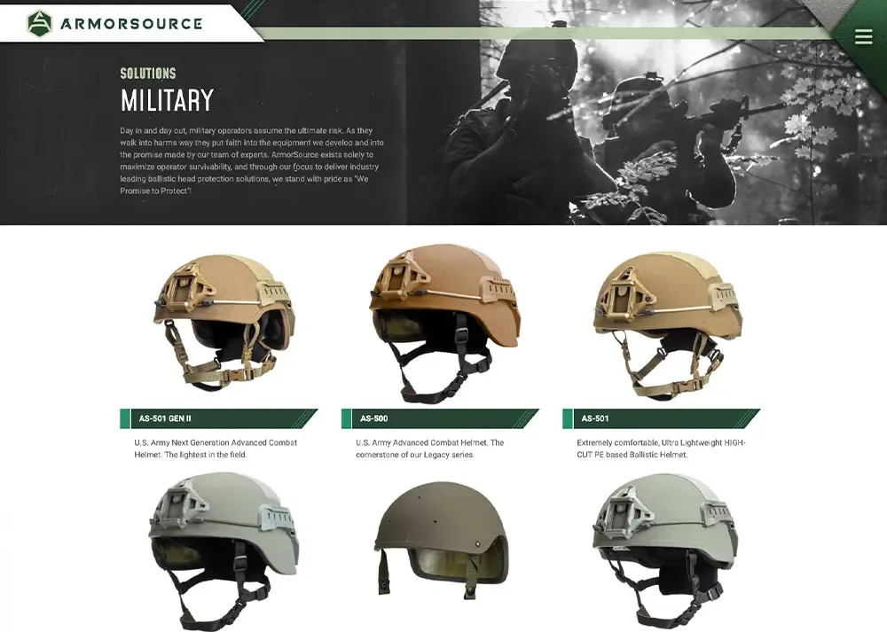 Website for ArmorSource