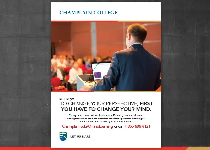 Print Ad for Champlain College