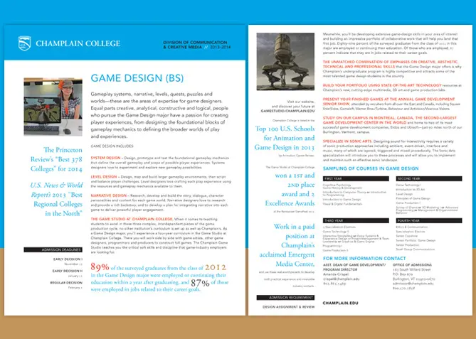 Print Collateral for Champlain College