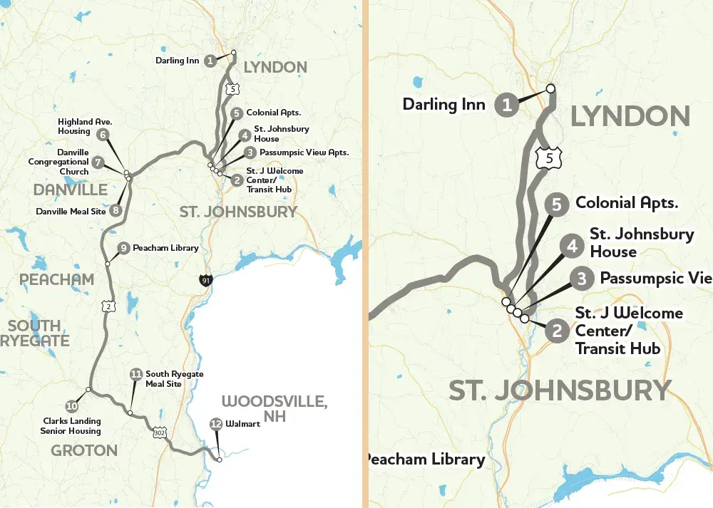 Custom Bus Route Map for Rural Community Transportation