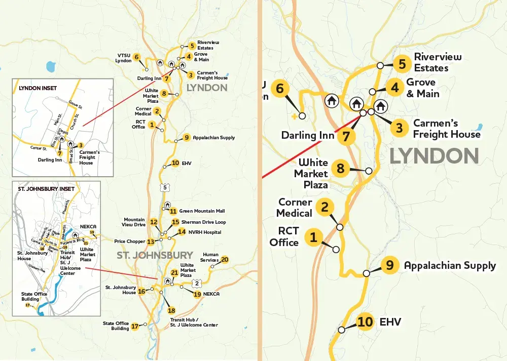 Custom Bus Route Map for Rural Community Transportation