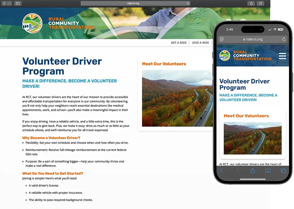 Website for Rural Community Transportation