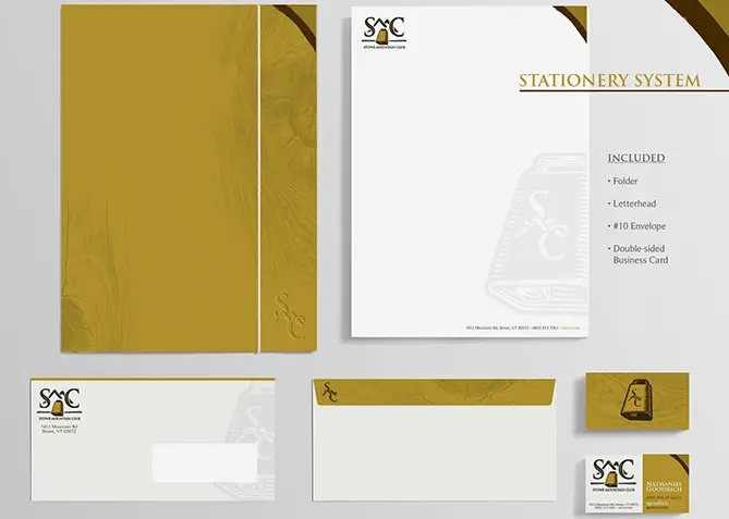 Stationery System Design for Stowe Mt. Club