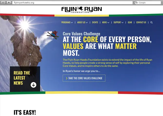 Responsive Website Design, Responsive Website Development for The Flyin Ryan Hawks Foundation