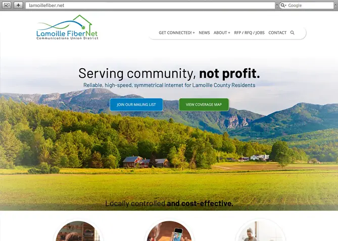 Responsive Website Design, Responsive Website Development for Lamoille FiberNet