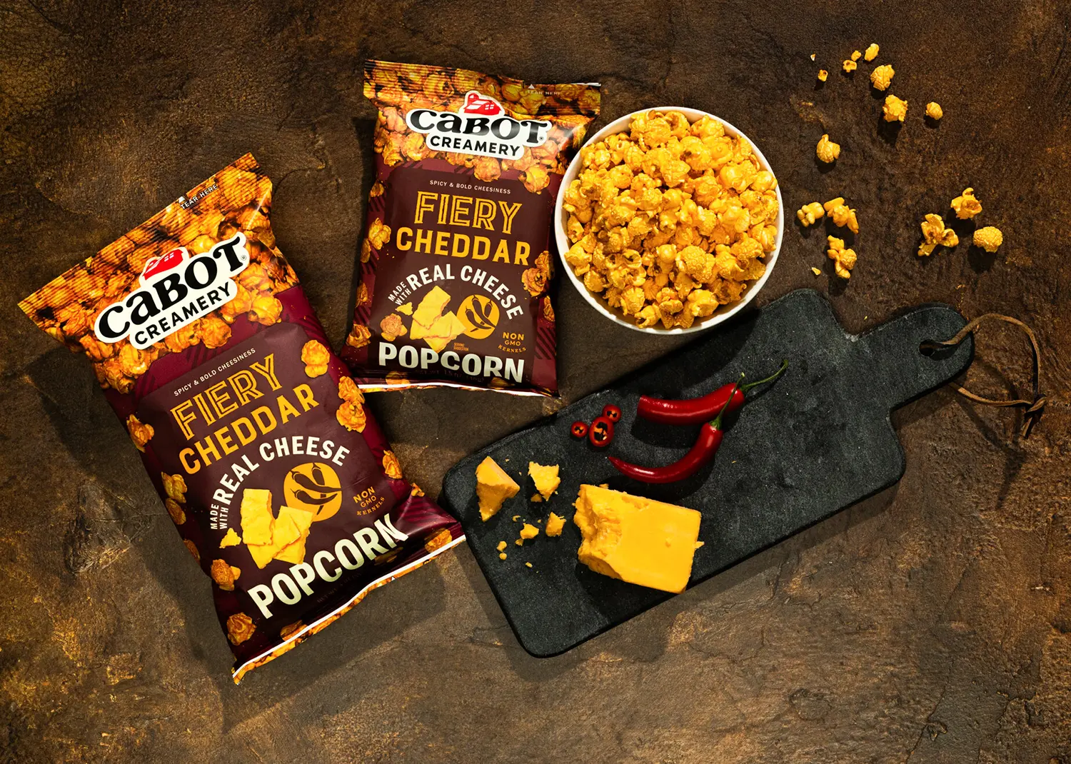 Packaging Design for Cabot Popcorn - Honey Butter Flavor
