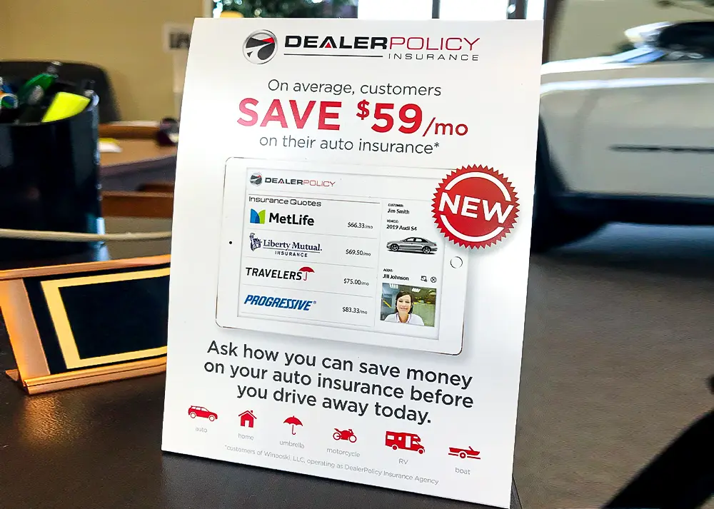 Table Tent for Dealer Policy