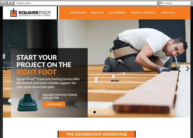Responsive Website Design, Responsive Website Development for SquareFoot Concrete Footing Forms
