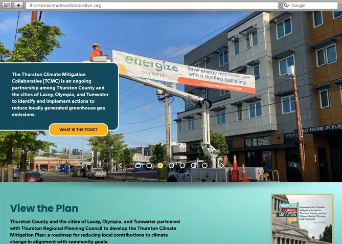 Responsive Website Design, Responsive Website Development for Thurston Climate Mitigation Collaborative