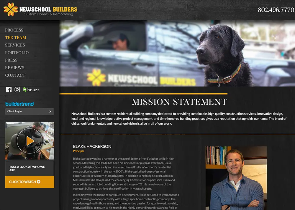 Website Design and Development for New School Builders - Team