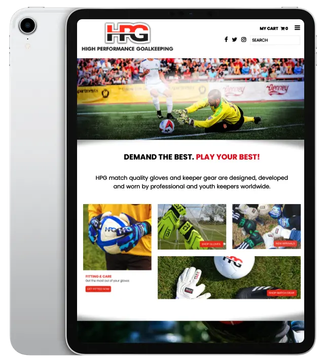 Website design for HPG - ipad view.