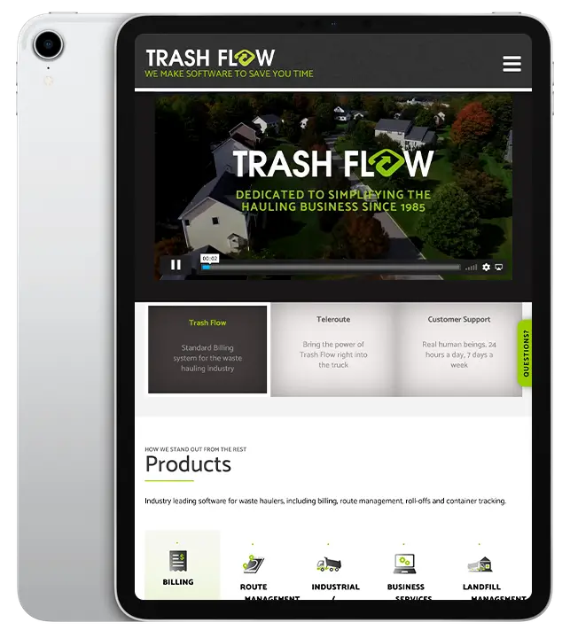 Website design for client-replace - ipad view.