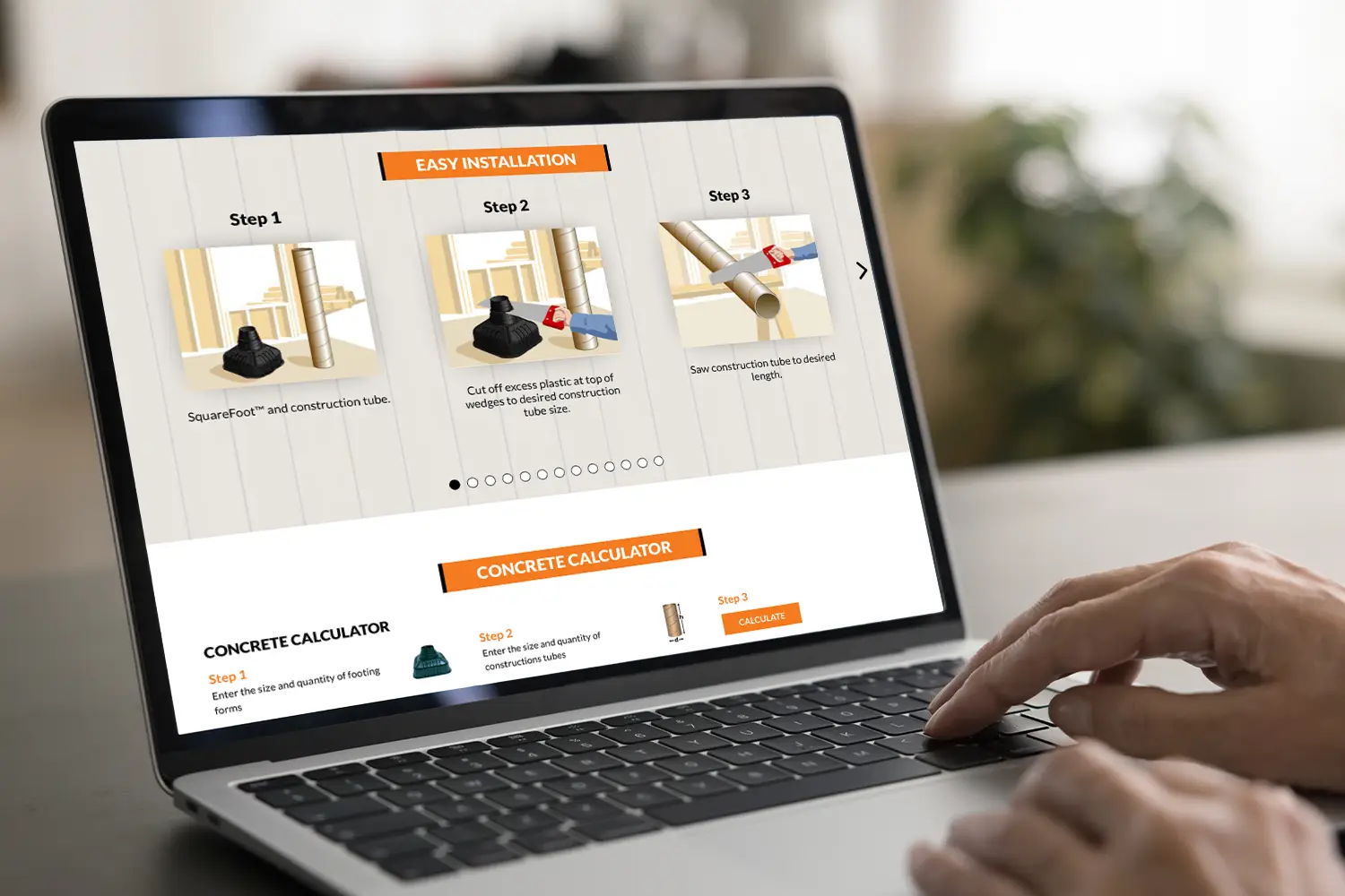 Website design for SquareFoot - desktop view.