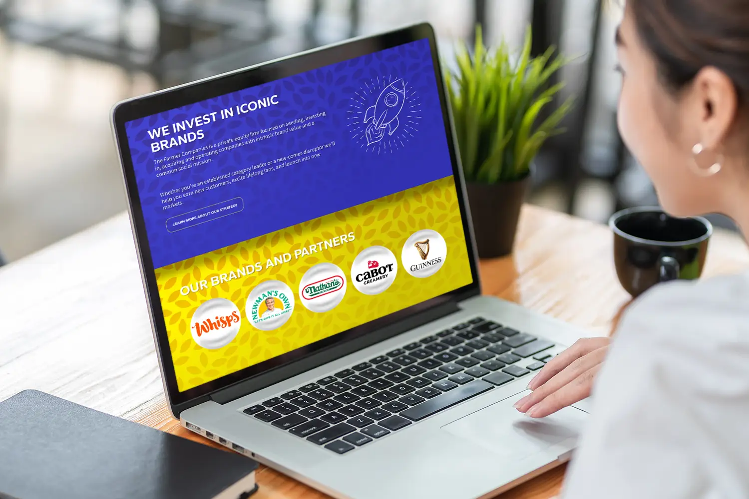 Website design for The Farmer Companies - desktop view.