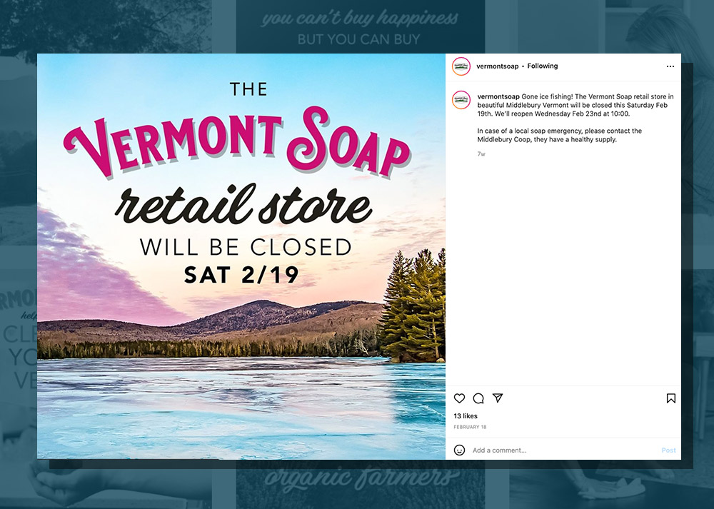 Social Media Set for Vermont Soap