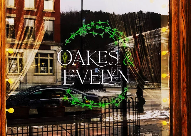 Window Graphic for Oakes and Evelyn