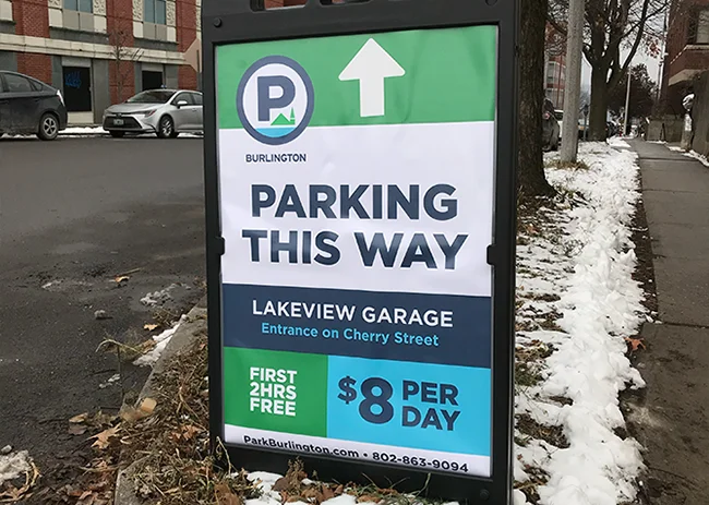 Parking Sign for The City of Burlington