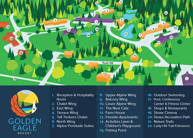 Illustration for The Golden Eagle Resort Map
