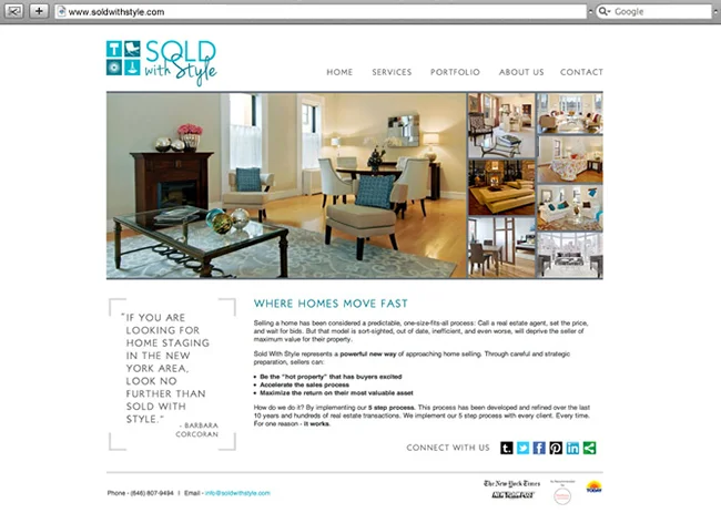 Vermont Website Design, Website Development for Sold with Style