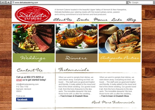 Vermont Website Design, Website Development for Delecata