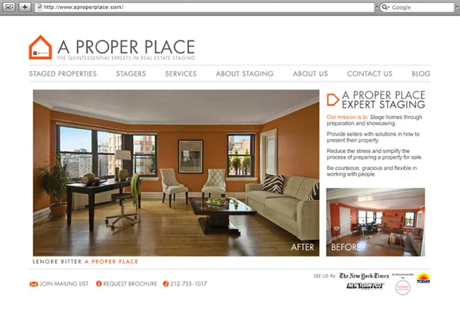 Vermont Website Design, Website Development for A Proper Place 