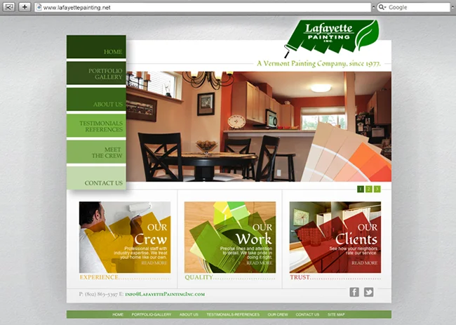 Vermont Website Design, Website Development for Lafayette Painting Co. 