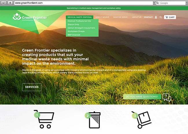Vermont Website Design, Website Development for Green Frontier Environmental Services