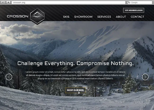 Responsive Ecommerce Design, Responsive Ecommerce Development for Crosson Skis