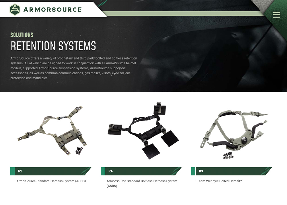 Website Design and Development for ArmorSource - Product Page