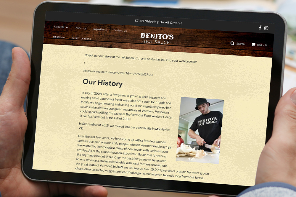 Website development for Benitos - use case scenario.