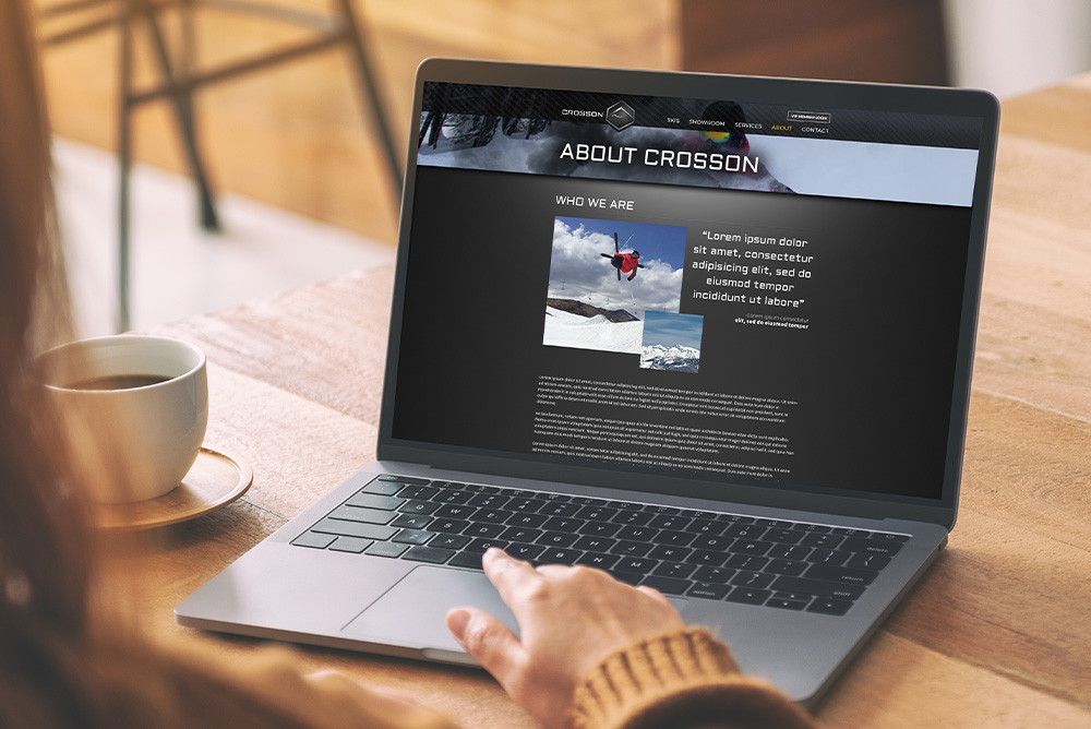 Website design for Crosson - ipad view.